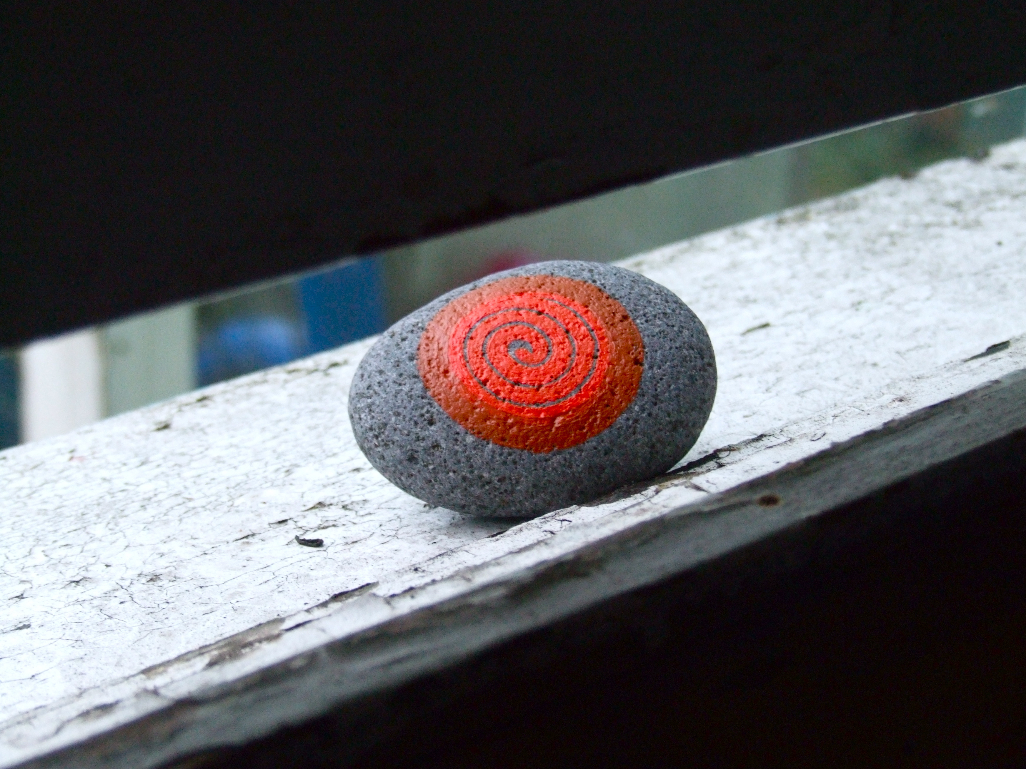 koru hand painted rock